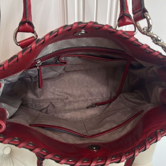 Michael Kors Red Quilted Leather Hamilton Large Tote Bag Shoulder Bag - Picture 12 of 13